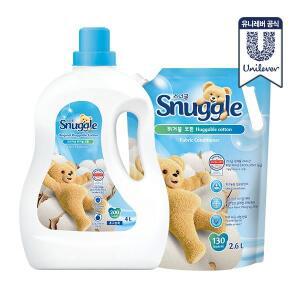 스너글 대용량 4L+리필 2.6L 초고농축 섬유유연제
