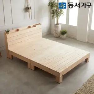 동서가구 힐링 수납헤드 편백나무 Q침대 프레임 DF638418