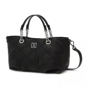 닥스 액세서리 26SS [QUILTED BLOOM] 블랙 소가죽 자수 포인트 DD로고 체인 토트백 DCBA6E324BK