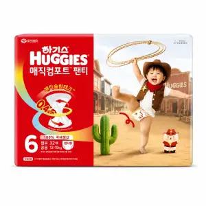 [보리보리/땡큐온]하기스 매직컴포트 팬티형 6단계 점보 공용 32매