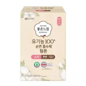 [좋은느낌] 좋은느낌 유기농100 순면흡수체 탐폰 체내형생리대 템포 슈퍼 12P