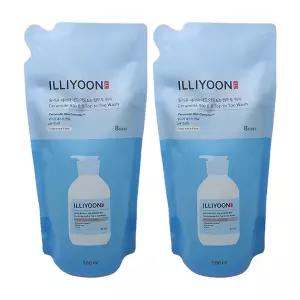 일리윤 세라마이드 아토 6.0 탑투토 워시 무향 500ml(리필) 올인원 샴푸겸용 바디워시 2개 S1