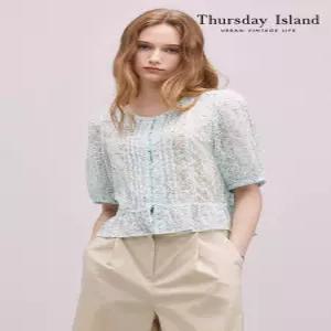 [써스데이아일랜드][Thursday Island] 레이스 핀턱 블라우스(T244MBL244W)