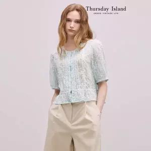 [Thursday Island] 레이스 핀턱 블라우스(T244MBL244W)