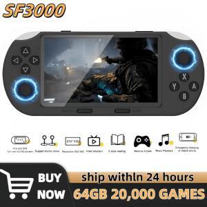 미니 휴대용 레트로게임기 SF3000 레트로 비디오 플레이어 리눅스 IPS 클래식 게임 시스템 콘솔 5인치 스크린 SF3500 3000MAH 포켓