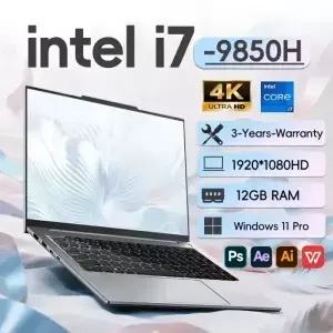 윈도우 프로 오피스 노트북 인텔 코어 i7 9850H 6GB 램 TB SSD 게이머/학습용 컴퓨터 PC