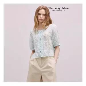 써스데이아일랜드 Thursday Island 레이스 핀턱 블라우스T244MBL244W 512645