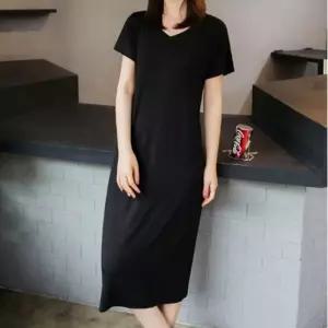캐주얼원피스 여자원피스 여성 반팔원피스 베이직 브이넥