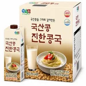 정식품 국산콩 진한 콩국950ML X 4