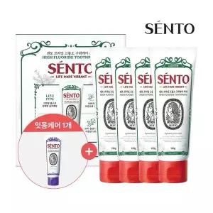 센토 프라임 고불소 구취케어 치약 아쿠아민트향 120g 4개