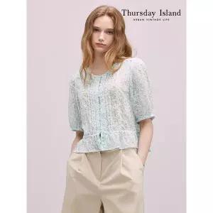 써스데이아일랜드 Thursday Island 레이스 핀턱 블라우스 T244MBL244W