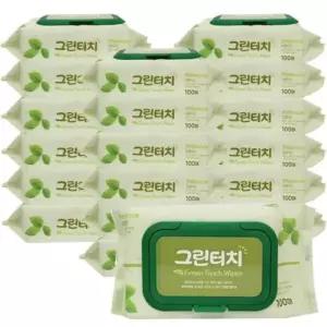 그린터치 물티슈 100매 캡형 30개입 물티슈캡형