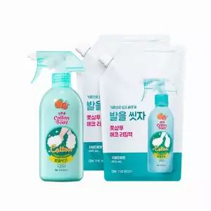 온더바디 코튼풋 발을씻자 풋샴푸 385ml 자몽 1개+리필 500ml 자몽 2개