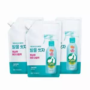 온더바디 코튼풋 발을씻자 풋샴푸 리필 500ml 자몽 3개