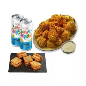 [BBQ] 크런치버터치킨+멘보샤+레몬보이2캔