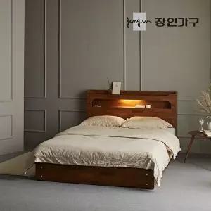 [장인가구](무료) 메이비 LED 직선헤드 수납 침대프레임 퀸 Q (높이230)