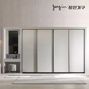 [장인가구]단테 슬림 화장대 파우더 슬라이딩 붙박이장 300cm