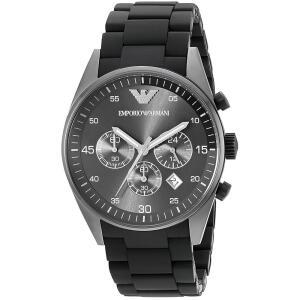 아르마니 EMPORIO AR5889 러버 벨트 크로노그래프 손목시계 블랙 콤비러버