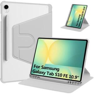 삼성 탭 S10 FE 케이스 10.9인치 SM-X520 X526B 360도 회전 아크릴 스탠드 커버 갤럭시 펜 홀더 포함