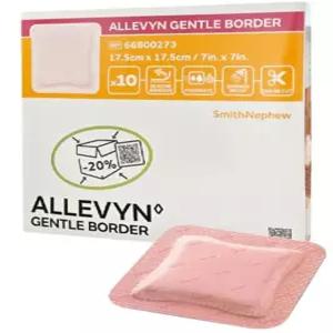 알레빈 ALLEVYN 젠틀 보더 욕창수술상처 습윤밴드 폼드레싱,17.5x17.5cm 10매입