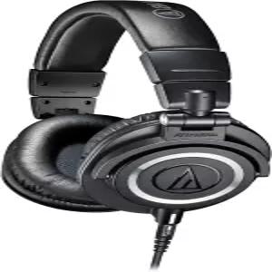 오디오 테크니카 ATH-M50X 프로페셔널 스튜디오 모니터 헤드폰 블랙 등급 비평가들의 호평 탈착식 케이블