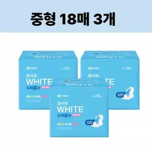 화이트 수퍼흡수 날개형, 중형, 18매, 3개