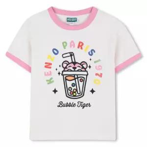 [롯데백화점]겐조 [HAPPY SWEET]버블티 타이거 화이트 반팔 티셔츠 Z265AGT413