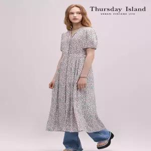 [Thursday Island] 플라워 풀오픈 롱 원피스(T244MOP247W)