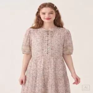 [Thursday Island] 플라워 패턴 보더 믹스 원피스(T244MOP283W)