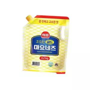 해표 고소한 골드 마요네즈 3.2Kg 대용량 식당용 업소용 식재료 사라다용 마른안주 비닐