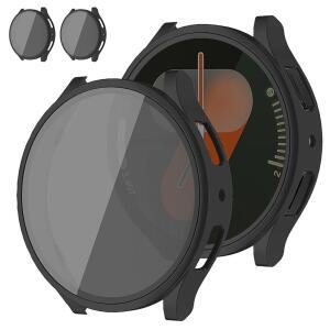 DMVEIMAL 삼성 갤럭시 워치 7 액정보호필름 44mm 40mm용 2팩 케이스, 프라이버시 HD 강화 유리+하드 범퍼 페이스 커버 삼성 워치 7용 액정보호필름 케이스 40 44mm 액세서리 남성 /여성용
