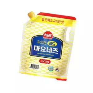 해표 고소한 골드 마요네즈 3.2Kg 대용량 식당용 업소용 식재료 사라다용 마른안주 비닐