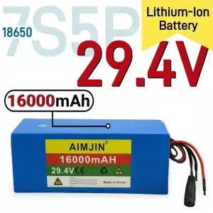 전동킥보드배터리 자전거 스쿠터 18650 7S5P 24V 16Ah 배터리 팩 500W 29.4V 16000mAh 전기 리튬 이온 내장