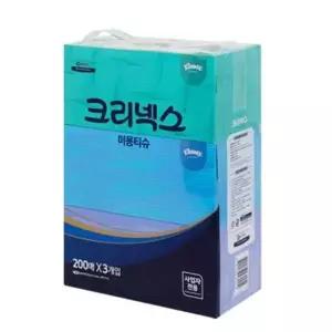 유칼립투스 펄프 미용티슈 콤비 각티슈 200매 3개 미용티슈