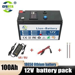 12V 100Ah 18650 리튬 배터리 팩 분무기 용 고전류 30A BMS 내장 전기 자동차 +
