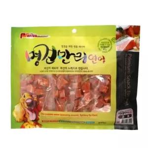 [하프클럽/셀럽하우스]명견만리 반려동물 간식 연어 큐브 400g 강아지 트릿 조각 사료