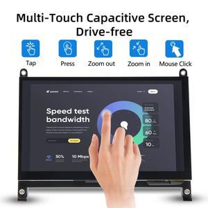 라즈베리 파이 5 7 인치 터치 스크린 IPS 1024x600 HD LCD HD-MI 디스플레이 RPI 4B 3B + AIDA64 PC 보조
