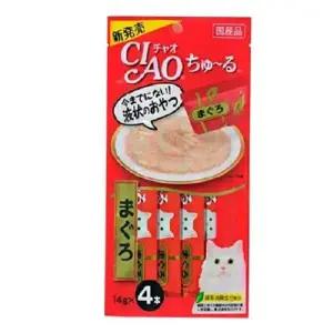 고양이 습식 간식 이나바 챠오 츄르 (참치) 14gx4p 고양이 츄르 파우치 특식 보상