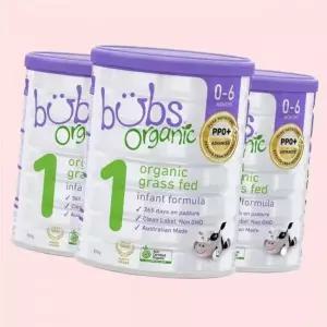 호주 Bubs 법스 1단계 오가닉 그레스페드 베이비 포뮬 슬리퍼 슬라이드 샌들 신발라 분유 800g 3개 4749167