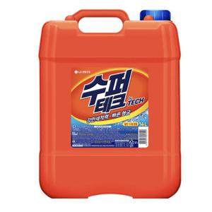 수퍼테크 겸용 액체세제 14L 1개 대용량 세탁세제 업소용 말통