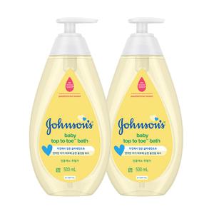 존슨즈 탑투토 바스 신생아 올인원 티어프리 워시 샴푸 500ml 2개