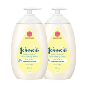 존슨즈 코튼터치 페이스 앤 바디로션 싱그러운 과실향 순한보습 500mL 2개 얼굴부터 바디