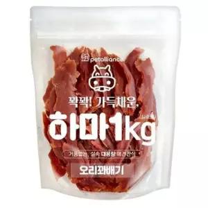 강아지간식 강아지 오리 꽈배기 져키 1kg 1P 영양 사사미 육포