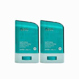 AHC 내추럴 퍼펙션 더블 쉴드 선스틱 (초록색) 22g (SPF50+) 2개 x2SET (AD)