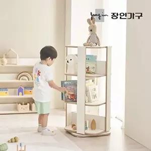 [장인가구]베비 E0등급 전면 회전 책장 책꽂이 3단 아기 교구장