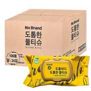 테온셀 노브랜드 도톰한 물티슈 캡형 100매 X 24팩