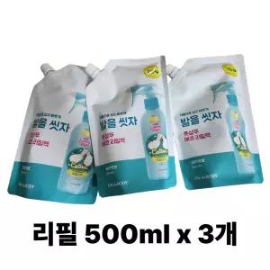 온더바디 발을씻자 코튼풋샴푸 리필 레몬향, 500ml x 3개 lw