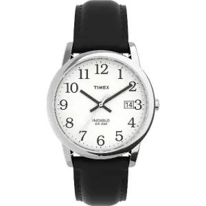 Timex 손목시계 T2H281 Easy Reader 35mm 블랙 가죽 스트랩 시계