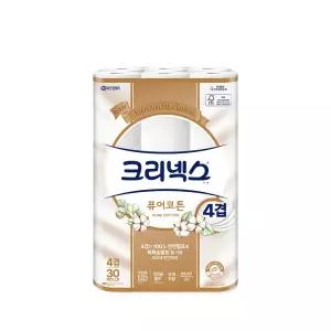 단품구성 크리넥스 퓨어코튼 4겹 화장지 25m X 30롤 X 1팩