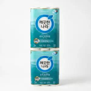 깨끗한나라 순수 프리미엄 더클래스 30m 30롤 2팩